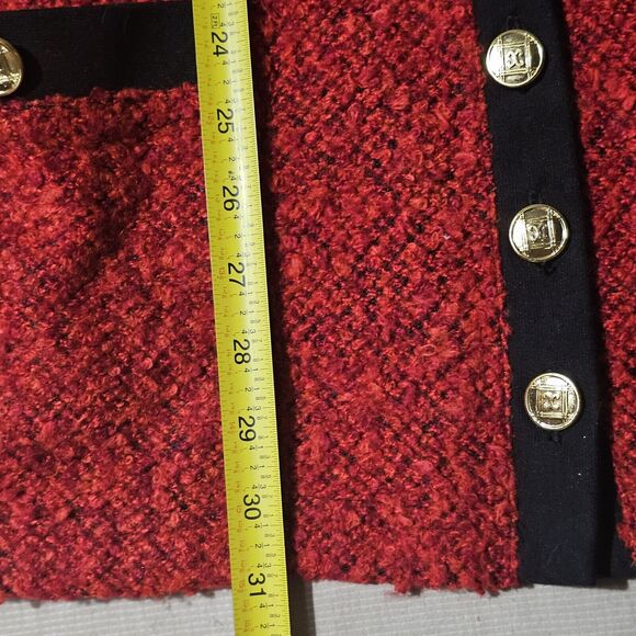 Vintage Cathy Daniels Red Cardigan Sweater + Built In Top Cozy Workwear Size 2X - Picture 7 of 10